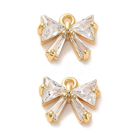 Brass Cubic Zirconia Charms KK-D300-08G-1