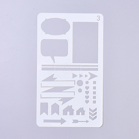 Plastic Reusable Drawing Painting Stencils Templates DIY-G027-F03-1