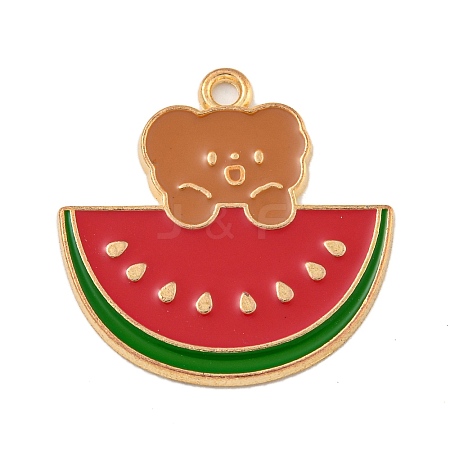 Cartoon Alloy Enamel Pendants ENAM-H045-05G-04-1