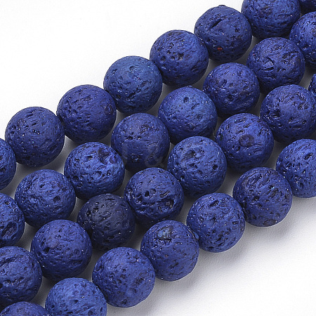 Synthetic Lava Rock Beads Strands G-S277-6mm-04-1