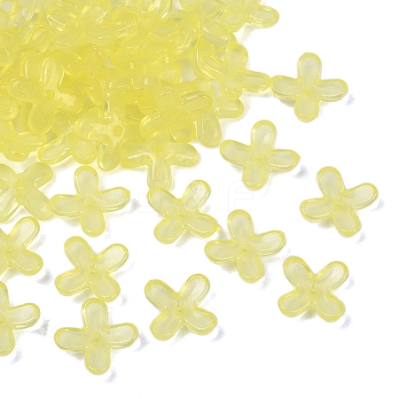 4-Petal Imitation Jelly Acrylic Bead Caps MACR-L008-02-1