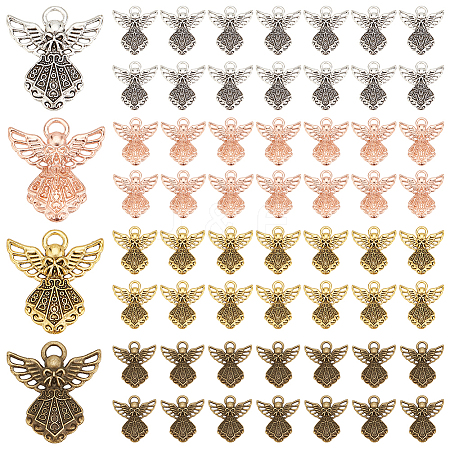   80Pcs 4 Colors Zinc Alloy Pendants FIND-PH0018-88-1