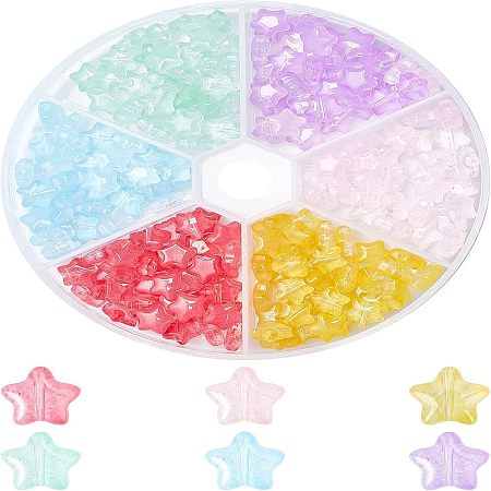 Transparent Spray Painted Glass Beads GLAA-FH0001-18-1