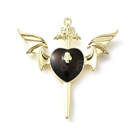 Alloy Black Enamel Gothic Style Pendants PALLOY-R157-06G-05B-1