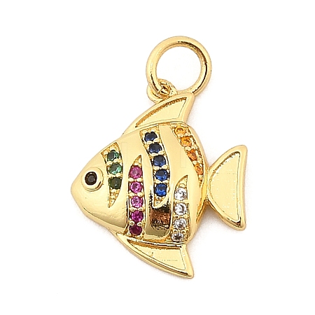 Brass Micro Pave Cubic Zirconia Pendants KK-D502-26D-G-1