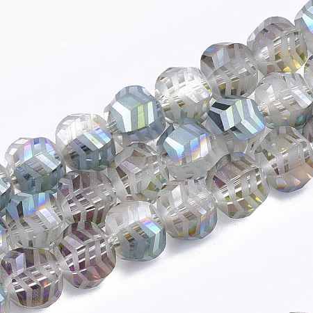 Electroplate Glass Beads Strands EGLA-T018-01-C02-1