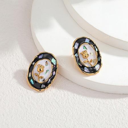 304 Stainless Steel Stud Earrings for Women EJEW-A164-04C-G-1