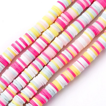 Handmade Polymer Clay Beads Strands CLAY-R089-6mm-T02B-05-1