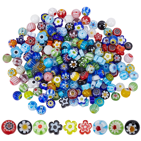 3 Strands 3 Styles Handmade Millefiori Glass Beads Strands LK-PA0001-04A-1