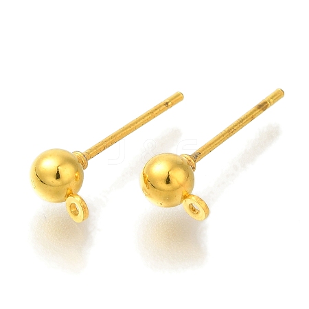 Rack Plating Brass Stud Earring Finding KK-C081-07G-1