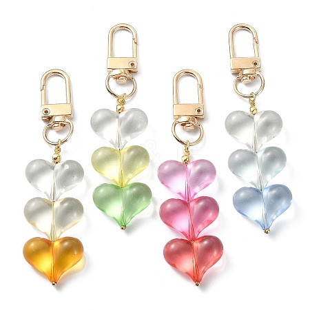 Transparent Acrylic Heart Pendant Keychain KEYC-TA00014-1