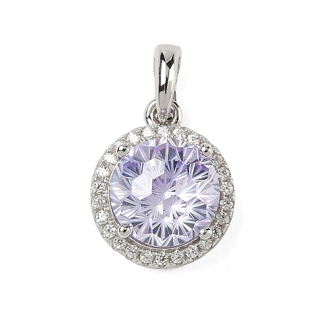 925 Sterling Silver Pave Cubic Zirconia Pendants STER-B009-01B-05-1