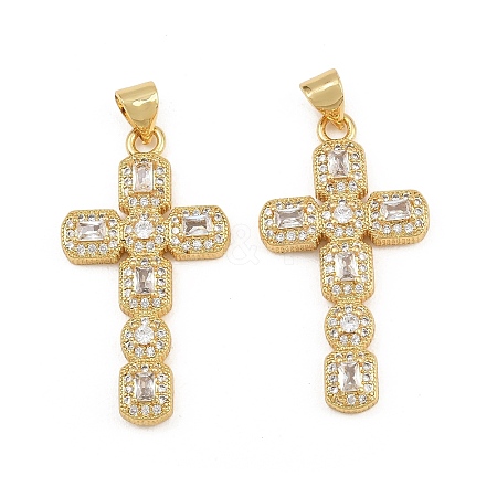Brass Micro Pave Cubic Zirconia Pendants CU-CBADC6C-12G-02-1