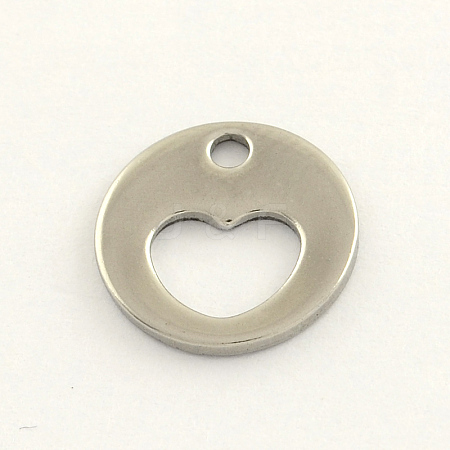 Tarnish Resistant 304 Stainless Steel Flat Round Charms LS-STAS-R063-04-1
