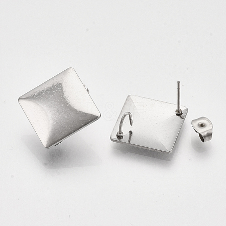 Non-Tarnish 304 Stainless Steel Stud Earring Findings STAS-S079-57A-02-1