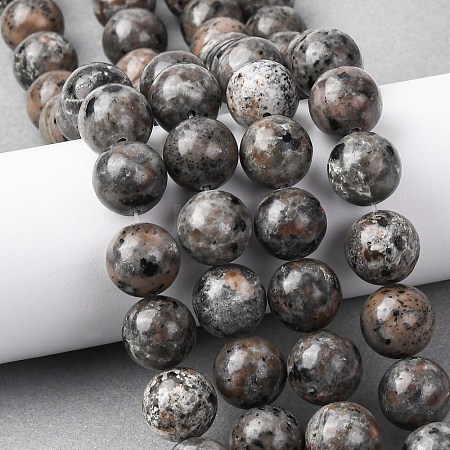Natural Fluorescent Syenite Rock(Glow under UV Light) Beads Strands G-G789-02E-1