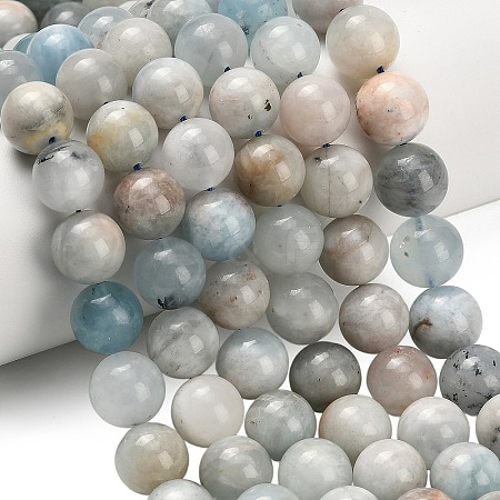Natural Aquamarine Beads Strands G-F591-29A-12mm-02-1