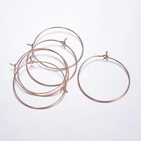 Brass Wine Glass Charm Rings Hoop Earrings X-EC067-4RG-1