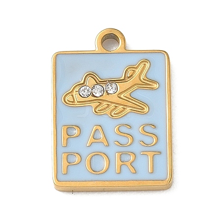 304 Stainless Steel Enamel Pendants X-STAS-I369-08G-02-1