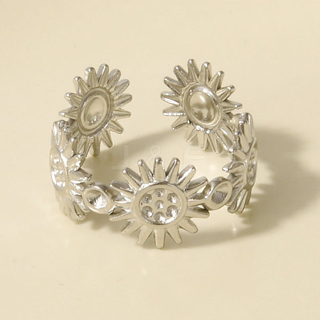 304 Stainless Steel Adjustable Cuff Open Rings LY0879-1-1