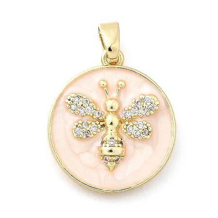Brass Micro Pave Cubic Zirconia Pendants KK-P336-36G-01-1