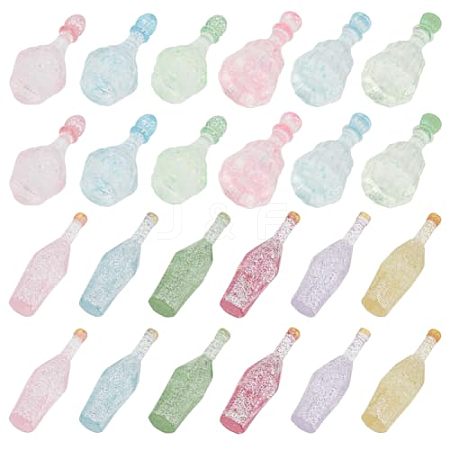 Olycraft 70Pcs 12 Styles Dummy Bottle Transparent Resin Cabochon RESI-OC0001-48-1