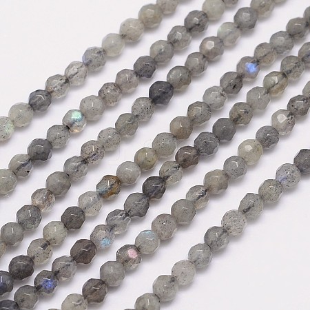 Faceted Round Natural Labradorite Bead Strands LS-G-I156-03-4mm-1