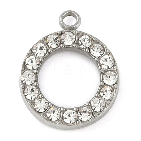 304 Stainless Steel Rhinestone Pendants STAS-S131-04P-01-1