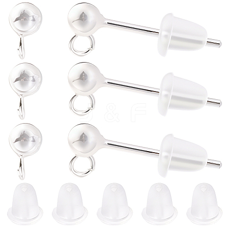 925 Sterling Silver Stud Earring Findings STER-BBC0009-91B-1
