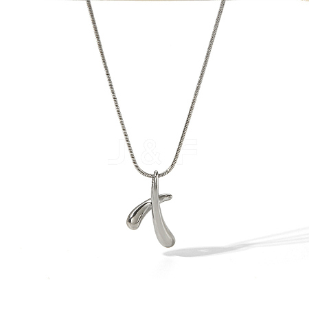 Stainless Steel X Pendant Necklaces for Women PW-WG44342-02-1