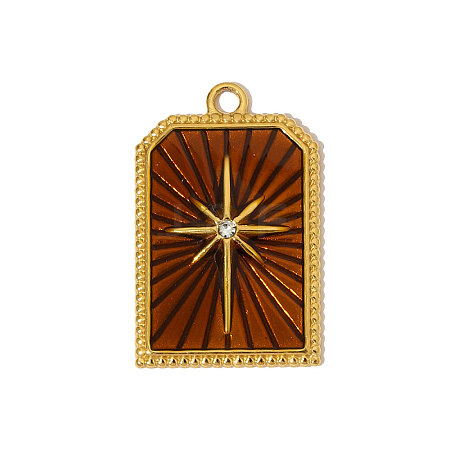 304 Stainless Steel Enamel Pendants STAS-OY004-77G-1