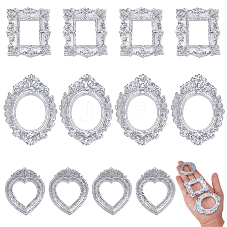 12Pcs 3 Styles Resin Embossed Photo Frames AJEW-NB0007-74-1