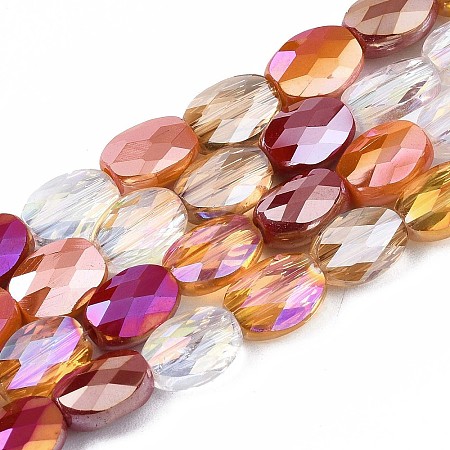 Electroplate Glass Beads Strands X-EGLA-S194-17B-1