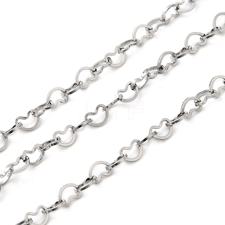 304 Stainless Steel Heart Link Chains CHS-L033-06P-1