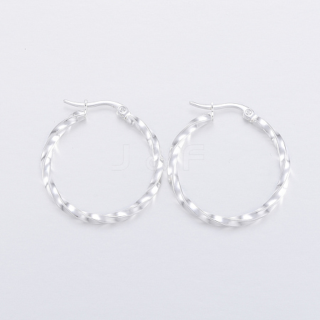 304 Stainless Steel Hoop Earrings EJEW-H327-03C-1