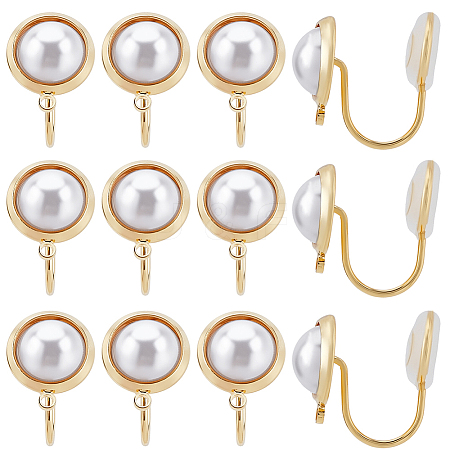 10Pcs Half Round Brass Ear Cuff Findings KK-BBC0022-47-1