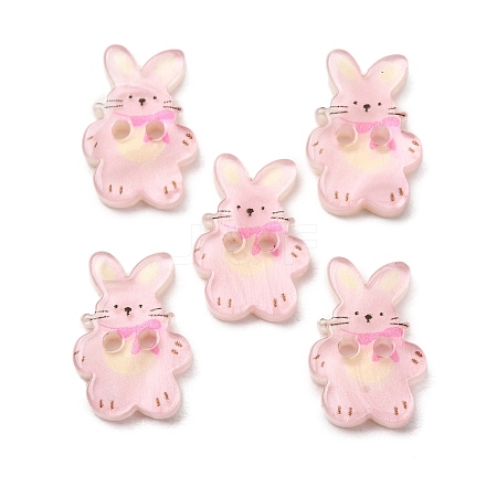 2-Hole Printed Transparent Resin Buttons RE-CBA66DF-28-1