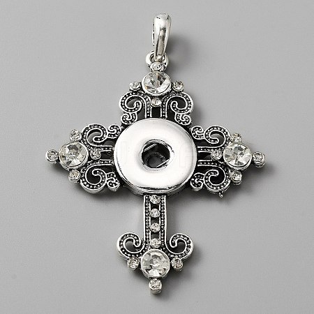 Alloy Rhinestone Hang Snap Base Pendants FIND-WH0145-76A-1