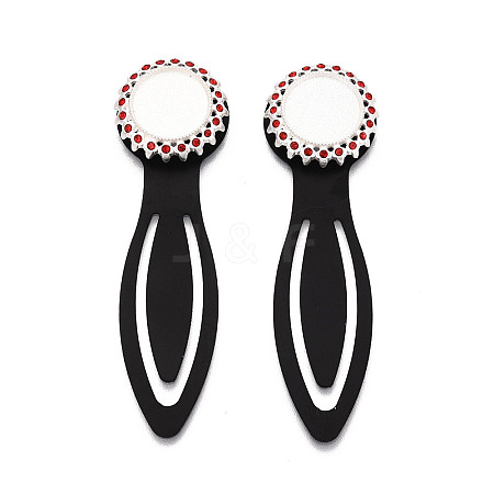 Alloy & Iron Bookmark Cabochon Settings PALLOY-N184-02S-1