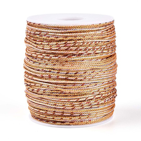100M Segment Dyed Round Nylon & PET & Polyester Metallic Braided Cord OCOR-N009-01F-1