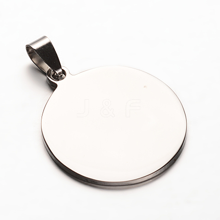 Non-Tarnish 304 Stainless Steel Pendants with 201 Stainless Steel Clasp STAS-N068-18-1