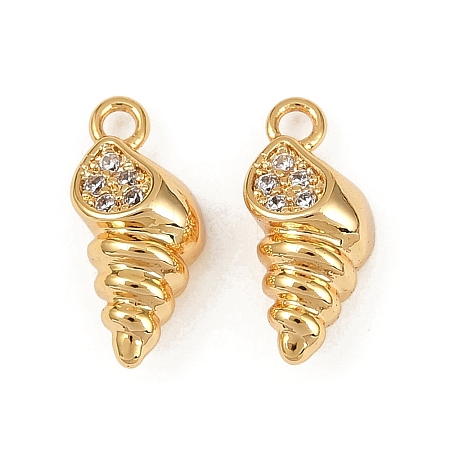 Ocean Theme Brass Micro Pave Cubic Zirconia Charms KK-F902-08P-G-1