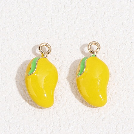 Fruit Alloy Enamel Pendants ENAM-P264-02I-G-1