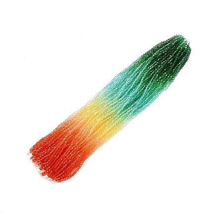 Gradient Color Baking Painted Glass Bead Strands DGLA-A039-T2mm-A013-1