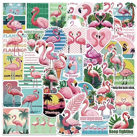 50Pcs Cartoon Flamingo PVC Sticker STIC-D280-08-1