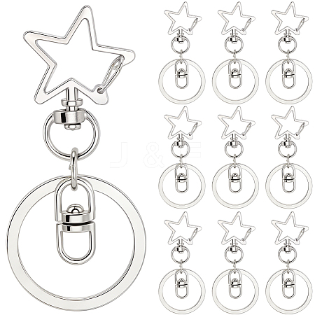 18Pcs Alloy Swivel Keychain Clasps KEYC-SP0001-48A-P-1