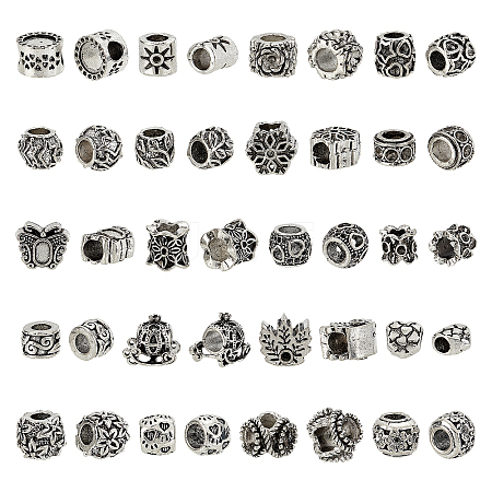 120Pcs 20 Style Tibetan Style Alloy European Bead Enamel Settings TIBE-PH0002-01-1