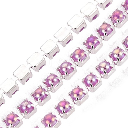 Iron & ABS Plastic Imitation Pearl Tennis Chains CH-Q006-01A-06-1