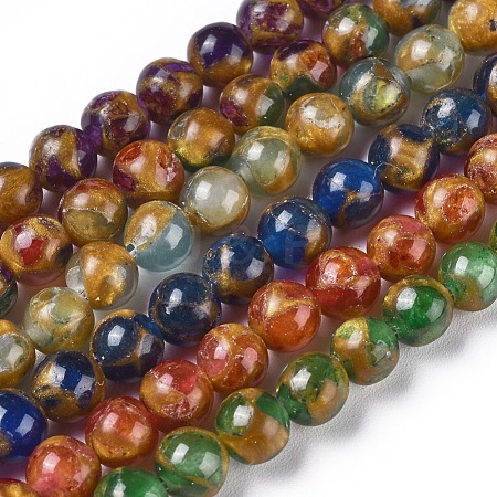 Synthetic Gold Clinquant Stone Beads Strands G-E551-A-1