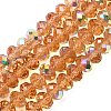 Electroplate Transparent Glass Beads Strands EGLA-A046-01B-25-1